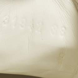 Pre Owned حذاء رياضي غوتشي جلد أبيض ونقشة جلد الأفعى أربطة مقاس 36