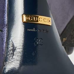 Pre Owned Gucci Horsebit Size 38 Metallic Leather Ankle Strap Sandals