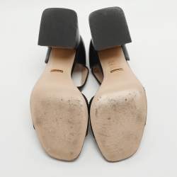 مملوكة مسبقًا Gucci Horsebit Size 38.5 Black Leather Ankle Strap Sandals