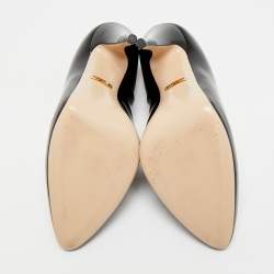 Pre Owned حذاء كعب عالٍ غوتشي بمقدمة مدببة جلد بني مقاس 37