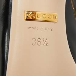 Pre Owned حذاء كعب عالٍ غوتشي بمقدمة مدببة جلد بني مقاس 37