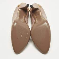 Pre Owned Gucci Guccissima Size 37.5 Pink Leather Horsebit Heel Pumps