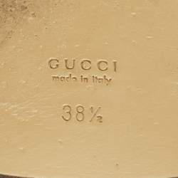 Pre Owned Gucci Horsebit Size 38.5 Black Fringe Leather Flat Slides