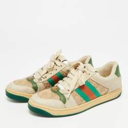 مملوكة مسبقًا Gucci Screener Size 37 Multicolor GG Canvas and Nubuck Leather Low Top Sneakers