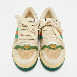 مملوكة مسبقًا Gucci Screener Size 37 Multicolor GG Canvas and Nubuck Leather Low Top Sneakers
