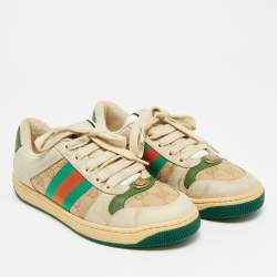 مملوكة مسبقًا Gucci Screener Size 37 Multicolor GG Canvas and Nubuck Leather Low Top Sneakers