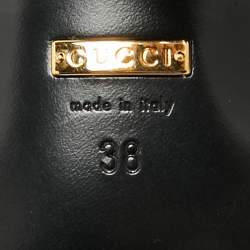 مملوكة مسبقًا حذاء بوت بطول الركبة غوتشي زومي قماش تويد وجلد أسود/أبيض GG مقاس 38