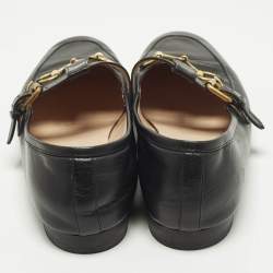 Pre Owned حذاء لوفرز غوتشي سليب أون تاليت هورسبيت جلد أسود مقاس 39.5