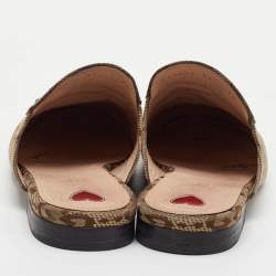 مملوكة مسبقًا Gucci Princetown Horsebit Size 39 Beige Jumboo GG Canvas Mules