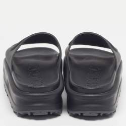 Pre Owned Gucci Interlocking G Size 35 Black Rubber Pool Slide