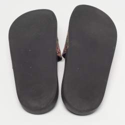 مملوكة مسبقًا Gucci Bengal Tiger Size 40 Multicolor GG Supreme Canvas Flat Slide Sandals