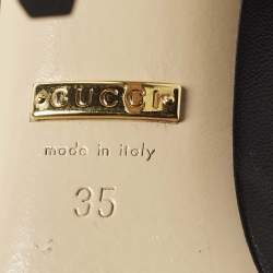 Pre Owned Gucci Aneta Size 35 Black Leather Pumps