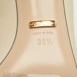 Pre Owned حذاء كعب عالي غوتشي مارغريت الملكة جلد لون قشدي مقاس 38.5