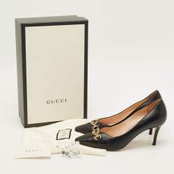 Pre Owned Gucci zumi Size 39 Black Leather Pointed Toe Pumps