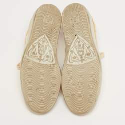 Pre Owned حذاء رياضي غوتشي أيس بلايند فور لوف جلد ذهبي ميتاليك عنق منخفض مقاس 40 