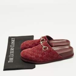 Pre Owned خيول غوتشي مسطحة قماش كانفاس جي جي سوبريم وبني/بيج وجلد مقاس 37.5