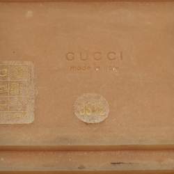 Pre Owned صندل سلايد غوتشي بني كانفاس GG بمقاس 38.5