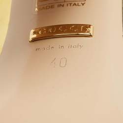 Pre Owned Gucci GG Web Size 40 Gold Leather Pumps