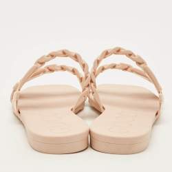 Pre Owned Gucci Size 35 Beige Rubber Flat Slides 