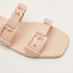 Pre Owned Gucci Size 35 Beige Rubber Flat Slides 