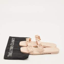 Pre Owned Gucci Size 35 Beige Rubber Flat Slides 