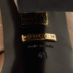 Pre Owned Gucci Webby Size 41 Brown Quilted Leather Criss Cross Slide Sandals