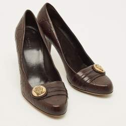 Pre Owned Gucci Hysteria Size 40 Brown Guccissima  Leather Pumps