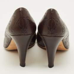 Pre Owned Gucci Hysteria Size 40 Brown Guccissima  Leather Pumps