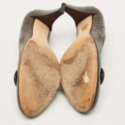 Pre Owned Gucci Hysteria Size 40 Brown Guccissima  Leather Pumps