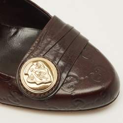 Pre Owned Gucci Hysteria Size 40 Brown Guccissima  Leather Pumps
