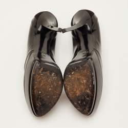 مملوكة مسبقًا Gucci Size 38 Black Leather and Patent Leather Platform Pumps