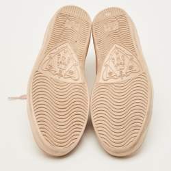 Pre Owned Gucci Ace Size 39 Pink Leather Lace Up Sneakers