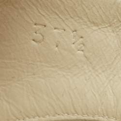 Pre Owned Gucci GG Size 37.5 Cream Canvas and Leather Slingback Sandals