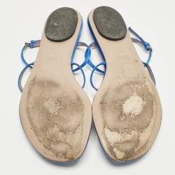 مملوكة مسبقًا صندل غوتشي ساتان أسود جي جي متداخلة مزخرف كريستال بحزام للكاحل مقاس 38.5