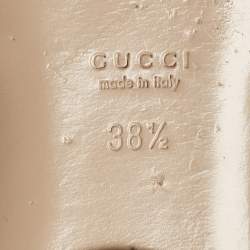 مملوكة مسبقًا صندل غوتشي ساتان أسود جي جي متداخلة مزخرف كريستال بحزام للكاحل مقاس 38.5