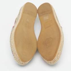 مملوكة مسبقًا Gucci Size 38.5 Multicolor GG Floral Coated Canvas Slip On Espadrille Flats