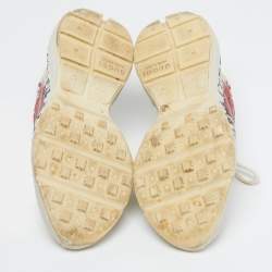 Pre Owned Gucci Rhyton Size 39 Cream Leather Low Top Sneakers