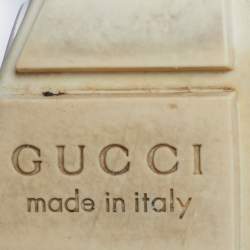 Pre Owned Gucci Rhyton Size 39 Cream Leather Low Top Sneakers