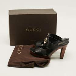 مملوكة مسبقًا خُفَاف خشبية غوتشي غوتشيسما سوداء مقاس 37.5