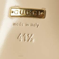 مملوكة مسبقًا حذاء كعب عالي غوتشي جلد قوام ذهبي شراشيب كعب مخرطات مقاس 41.5