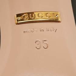 Pre Owned Gucci Horsebit Size 35 Black Microguccissima Patent Leather Peep Toe Pumps