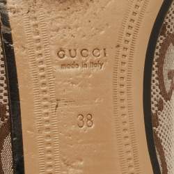 Pre Owned حذاء لوفرز غوتشي جوردان جلد وتويد أبيض/أسود مقاس 38.5