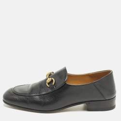 Pre Owned Gucci Horsebit Size 40 Black Leather Foldable Loafers