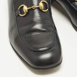 Pre Owned Gucci Horsebit Size 40 Black Leather Foldable Loafers