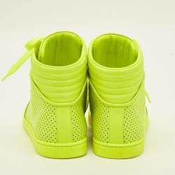 مملوكة مسبقًا Gucci Coda  Neon  Size 36 Green Perforated Leather High Top Sneakers