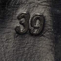 Pre Owned Gucci Horsebit Accent Size 39 Black Leather Pointed Toe Mid Calf Boots