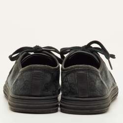 Pre Owned Gucci Size 39 Black GG Canvas and Leather Low Top Sneakers