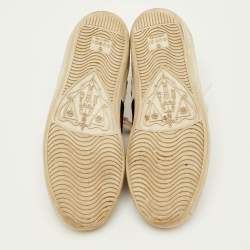 Pre Owned Gucci Ace Web Size 35 White Leather Star Low Top Sneakers