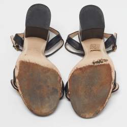 Pre Owned صندل غوتشي جي جي مارمونت سير للكاحل جلد أسود مقاس 38