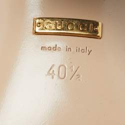 Pre Owned Gucci GG Marmont Size 40.5 Black Leather Block Heel Ankle Strap Sandals